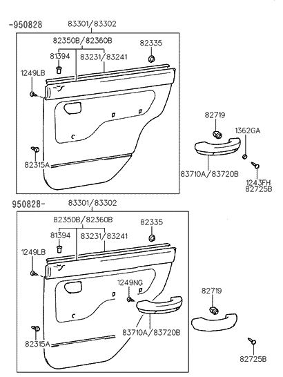 1996 Hyundai Accent Rear Door Trim