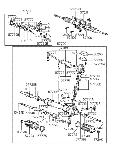 1995 Hyundai Accent Power Steering Gear Box