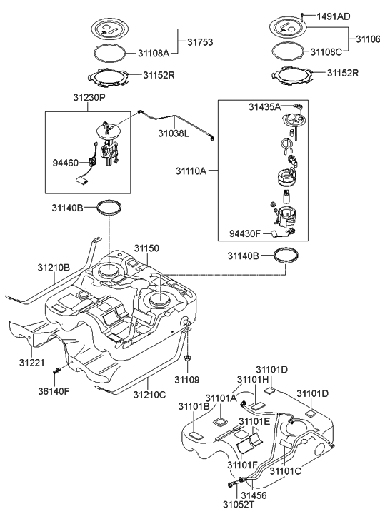 312111U000 Genuine Hyundai BAND ASSEMBLYFUEL TANK RH