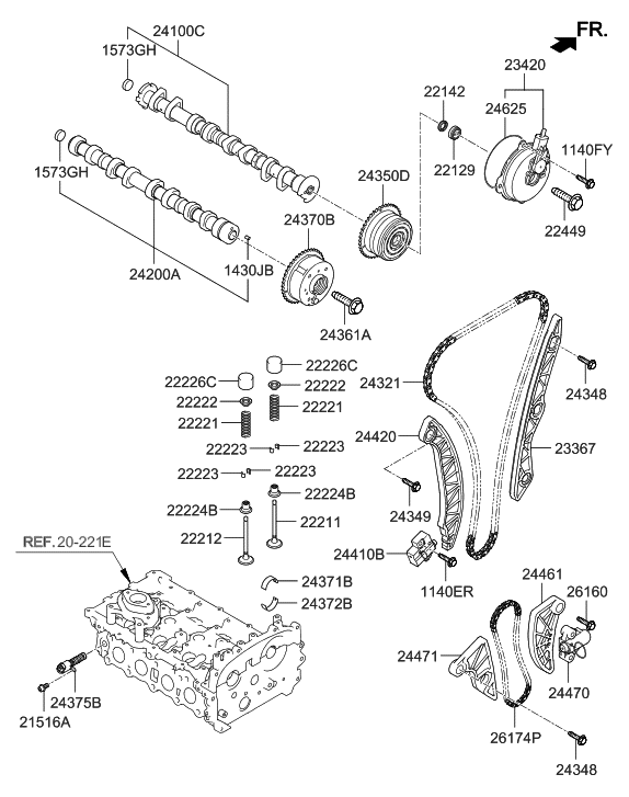 243752E100 Genuine Hyundai OIL FLOW CONTROL VALVEEXHAUST