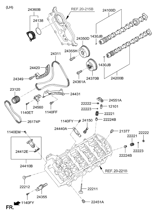 24410-3CGA2 - Genuine Hyundai TENSIONER ASSEMBLY-TIMING CHAIN