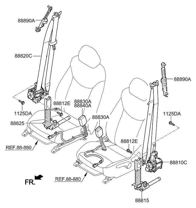 2019 Hyundai Ioniq Hybrid Front Seat Belt Hyundai Parts Deal