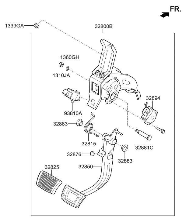2017 Hyundai Ioniq Hybrid Brake & Clutch Pedal