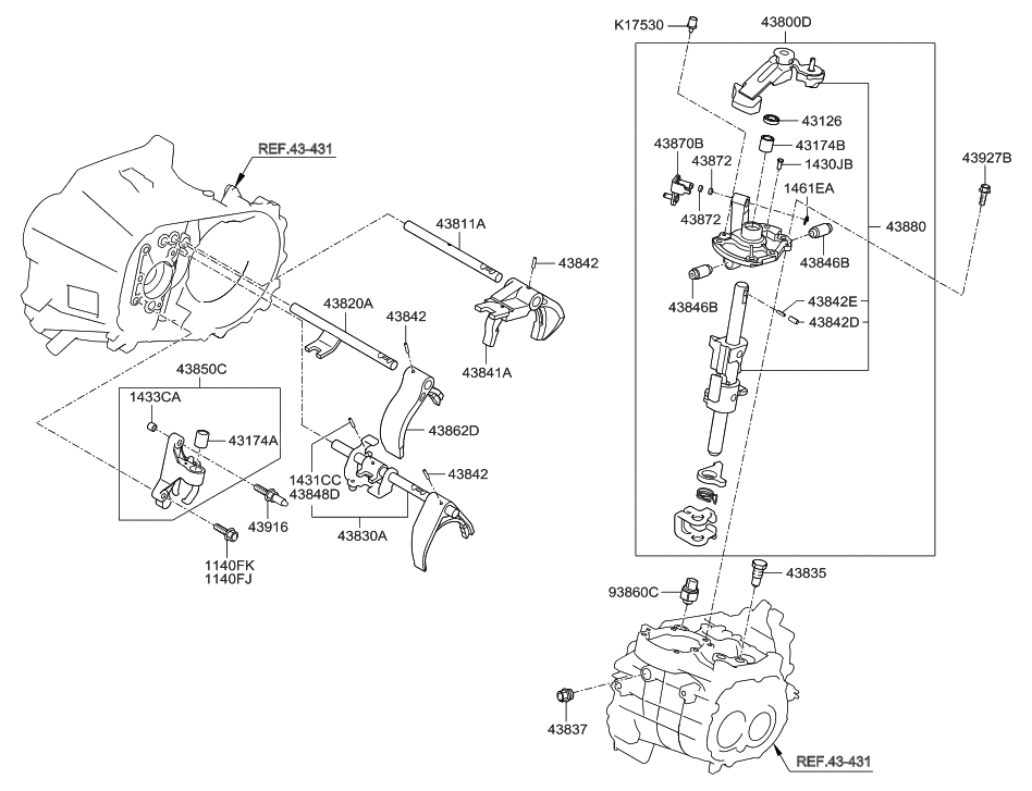 2013 Hyundai Accent Gear Shift Control