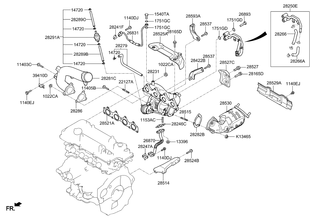 282312B740 Genuine Hyundai TURBOCHARGER