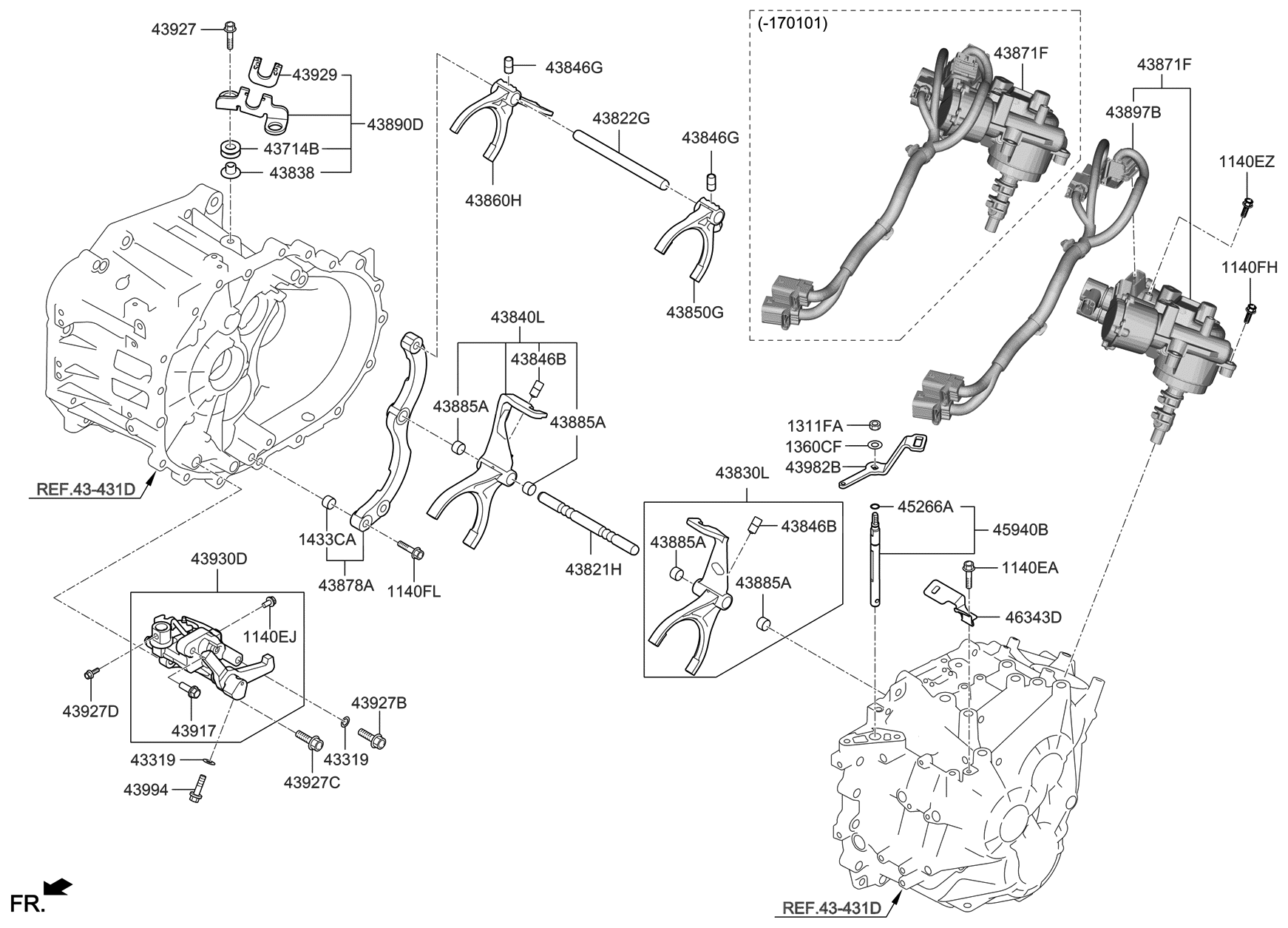 438712A000 Genuine Hyundai ACTUATOR ASSEMBLYGEAR