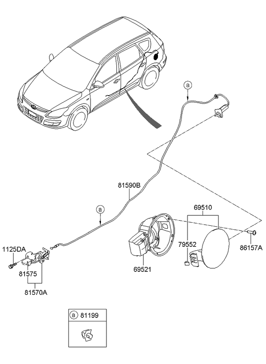 2009 Hyundai Elantra Touring Fuel Filler Door