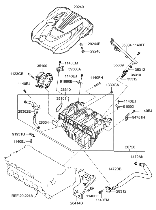 2015 Hyundai Sonata Hybrid Intake Manifold Hyundai Parts Deal