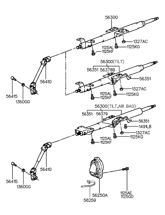 1997 Hyundai Elantra Steering Column & Shaft Hyundai Parts Deal