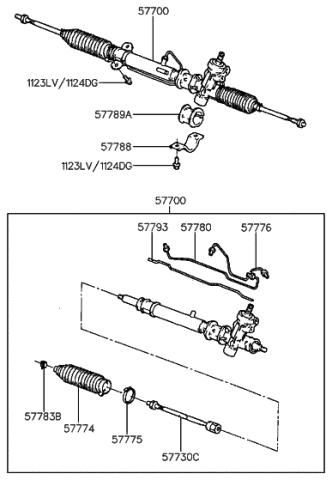 Genuine Hyundai 57700-33200 Power Steering Gear and Linkage Assembly