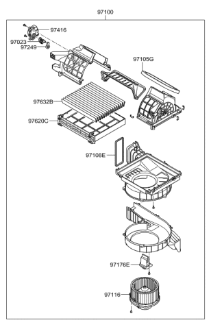 Genuine Hyundai 97135-0W000 Heater and Evaporator Case