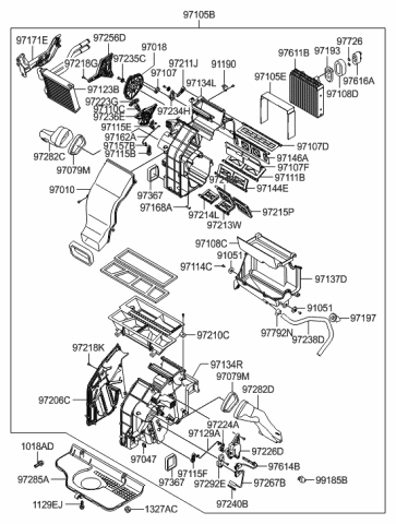 Genuine Hyundai 97135-0W000 Heater and Evaporator Case