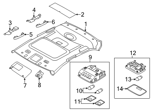 2020 Hyundai Ioniq Pad-Roof Diagram for 84176-3X000