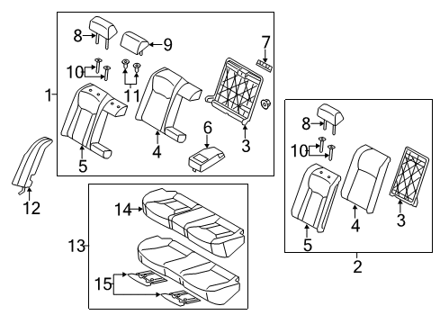 Headrest Assembly-Rear Seat Diagram for 89700-3V000-XAC