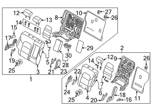 GUIDE ASSY-R/S H/REST W/O LVR Diagram for 89722-D3100-UUE