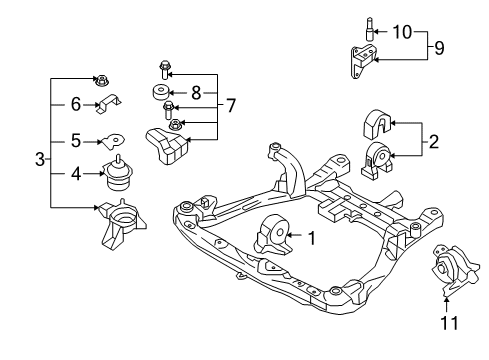 Roll Stopper Bracket Assembly Rear Diagram for 21930-3L300
