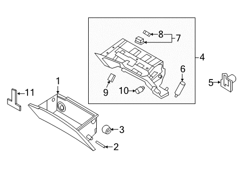 Cover Assembly-Glove Box Upper Diagram for 84540-3V000-RY