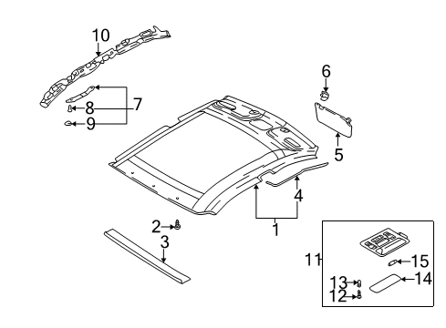 Sunvisor Assembly,Lh Diagram for 85201-2D910-ZRAS