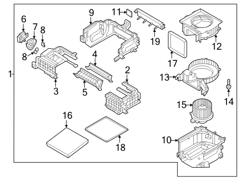 CASE-BLOWER,UPR Diagram for 97219-KL000