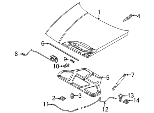 CATCH ASSY-HOOD SAFETY HOOK Diagram for 81150-T6000