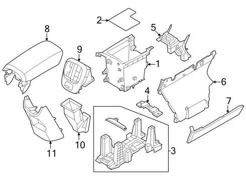 DUCT ASSY-REAR A/VENT,NO.3 Diagram for 97030-KL000