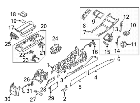 GARNISH ASSY-CONSOLE,RH Diagram for 84612-D2BA0-NNB