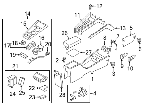 EXTN WIRING-CONSOLE FR Diagram for 84653-K4000