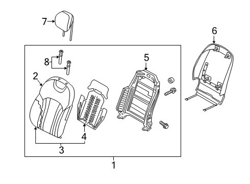 FRAME ASSY-FR SEAT BACK LH Diagram for 88310-G9050