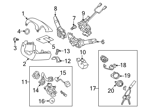 Switch Assembly-Lighting & Turn Signal Diagram for 93410-2M715