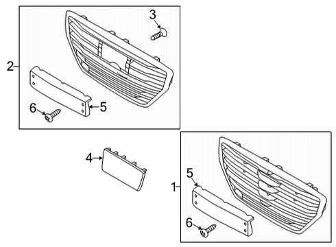 Front Bumper Grille License Plate Moulding Diagram for 86519-B1500