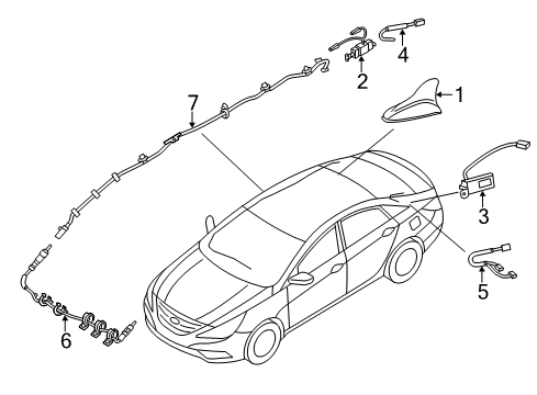 Combination Antenna Assembly Diagram for 96250-4R100
