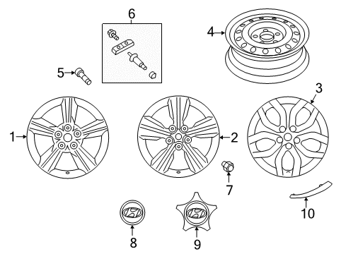Wheel Hub Center Cap Assembly Diagram for 52960-2V000-P7R