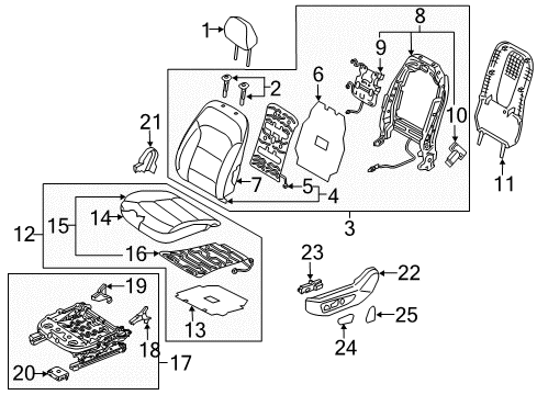 BACK ASSY-FR SEAT,LH Diagram for 88300-G2405-WSC