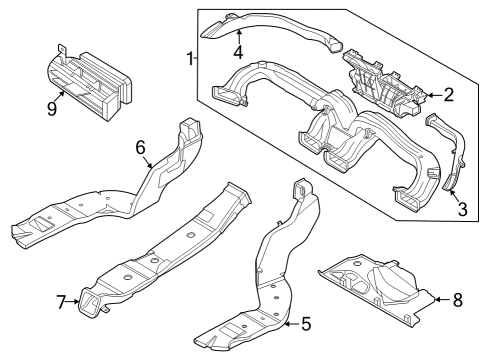 DUCT ASSY-CTR AIR VENT,LH Diagram for 97410-L1000-PEE