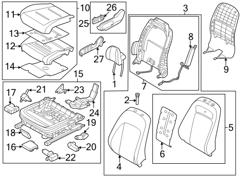 GUIDE ASSY-HEADREST W/LEVER Diagram for 88770-KL100-YGU