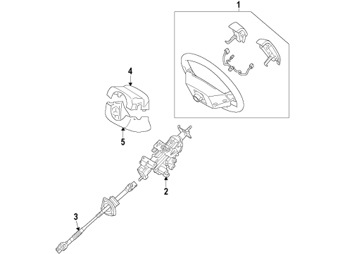 Steering Wheel Assembly Diagram for 56110-3M810-M5