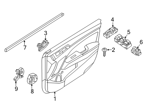 PANEL ASSY-FRONT DOOR TRIM,RH Diagram for 82306-F2TB0-TR8
