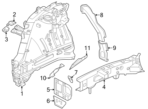 REINF ASSY-FENDER MTG LWR,LH Diagram for 64772-KL000
