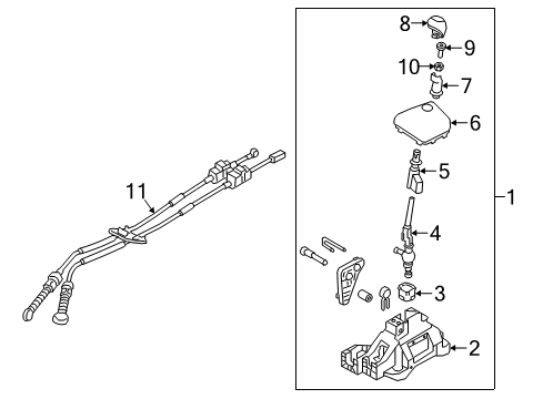 Knob-GEARSHIFT Lever Diagram for 43711-2V300