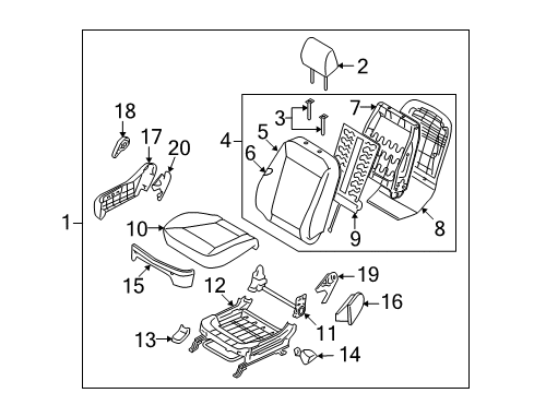 Covering-Front Seat Cushion Passenge Diagram for 88260-0W610-MKV