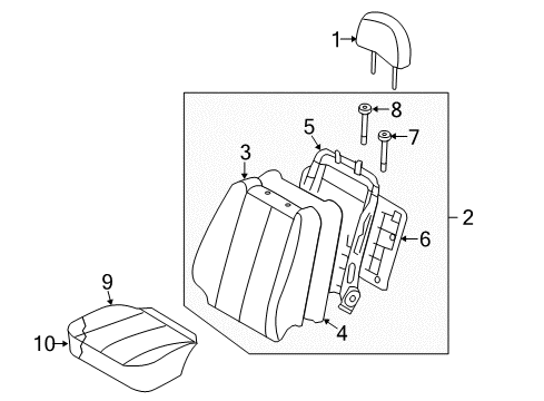 Covering-Front Seat Cushion Driver Diagram for 88160-0A101-HZA