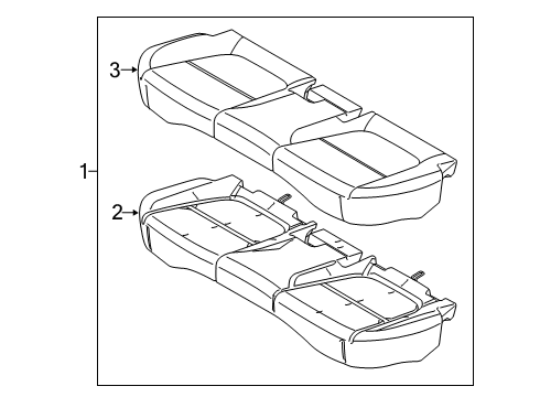 CUSHION ASSY-RR SEAT Diagram for 89100-K2000-XDA