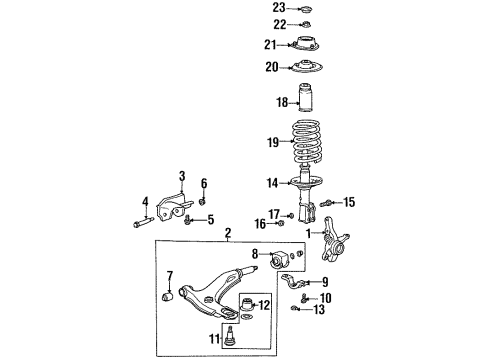 Strut Assembly, Front, Right Diagram for 54661-22952