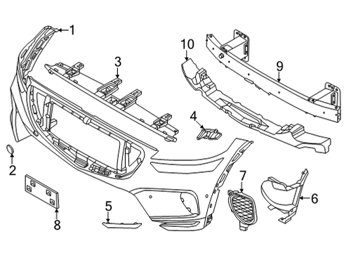 MOULDING-FRT BPR LICENSE PLATE Diagram for 86519-AR010