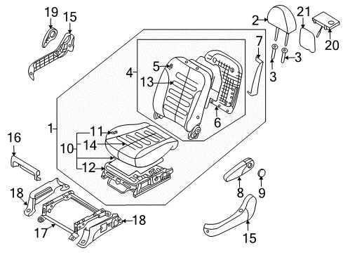 Cushion Assembly-Front Seat,Passenger Diagram for 88200-4D462-KS2