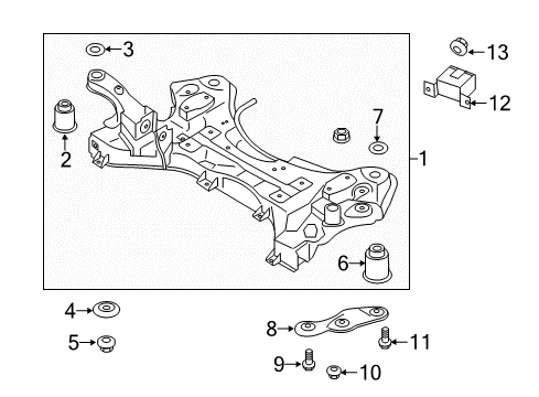 Crossmember Complete Diagram for 62405-2P300