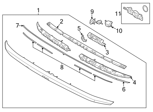 BRKT-TAILGATE GARNISH UPR Diagram for 87326-KL000