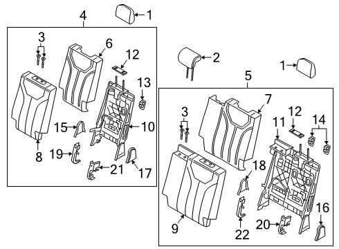 BACK ASSY-3RD SEAT,LH Diagram for 89A30-S8530-UBR