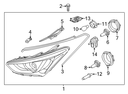 Front Turn Signal Lamp Holder Assembly Diagram for 92161-3R010