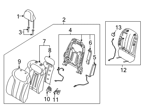 FRAME ASSY-FR SEAT BACK LH Diagram for 88310-S8020